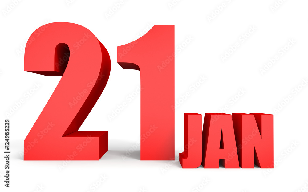 January 21. Text on white background. January 21. Text on white background.