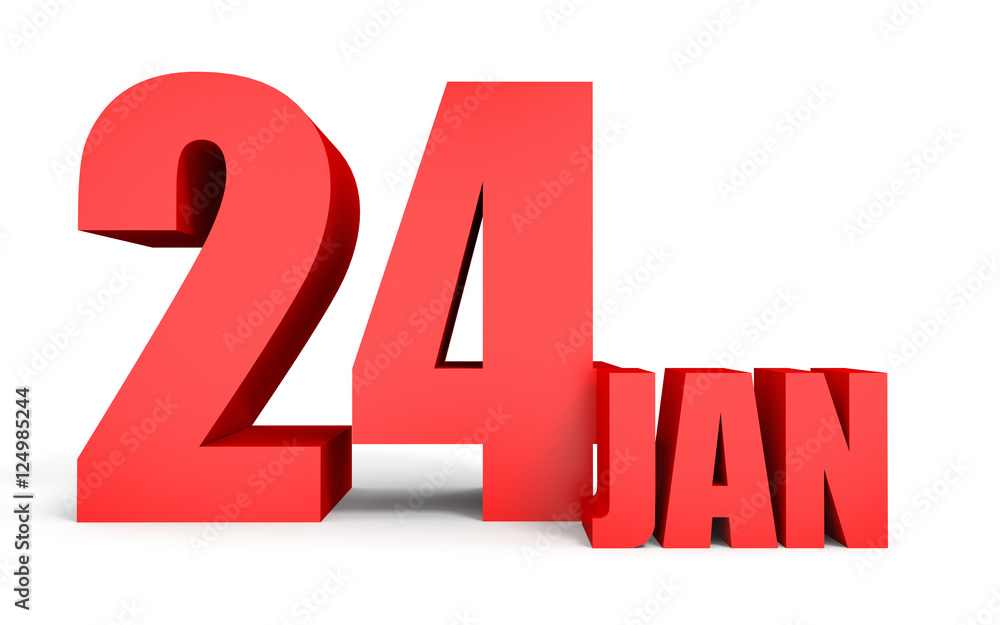 January 24. Text on white background. January 24. Text on white background.