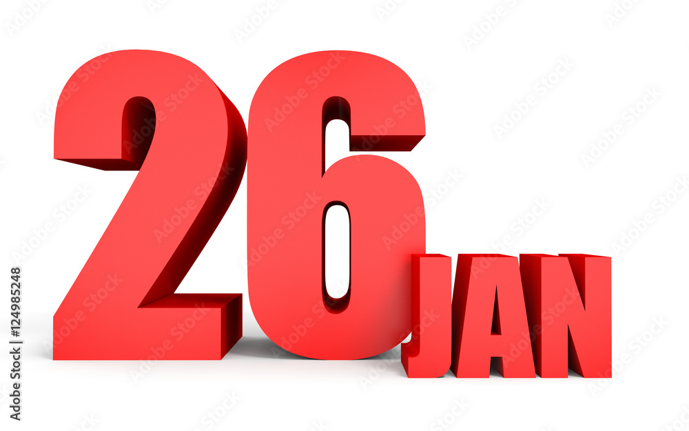 January 26. Text on white background. January 26. Text on white background.