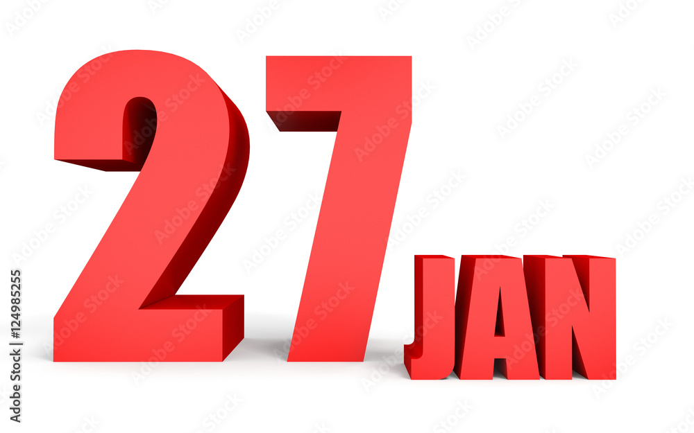 January 27. Text on white background. January 27. Text on white background.