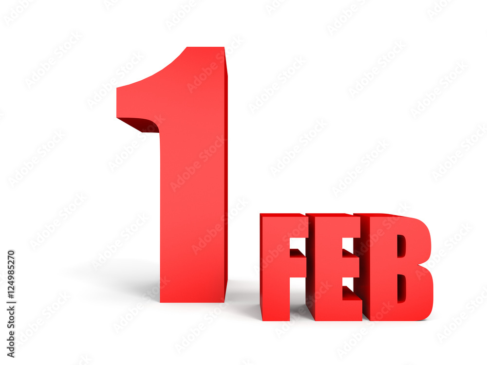 February 1. Text on white background. February 1. Text on white background.