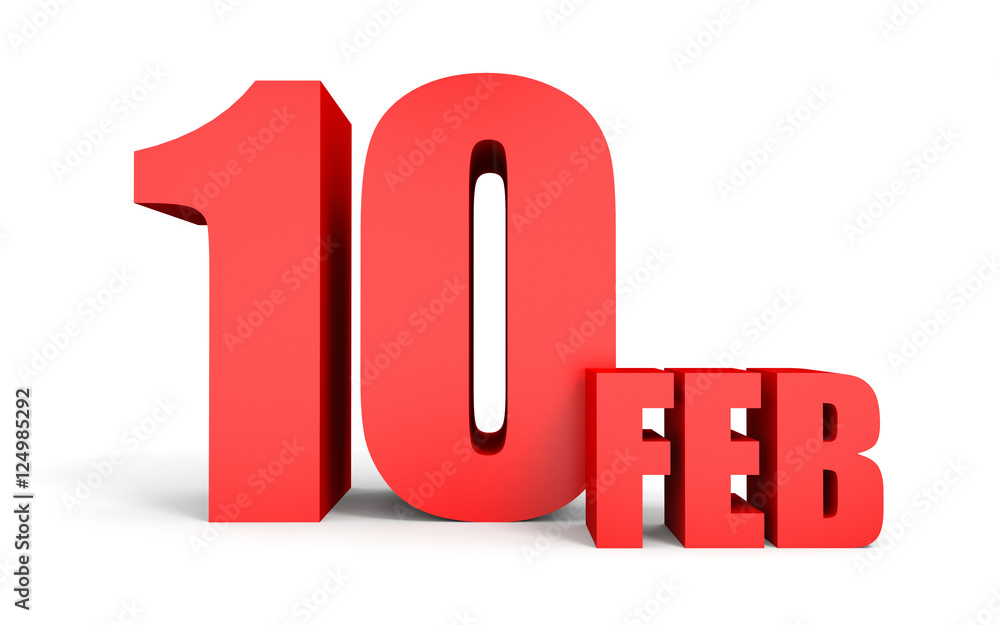 February 10. Text on white background. February 10. Text on white background.