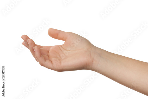 offene Hand einer jungen Frau