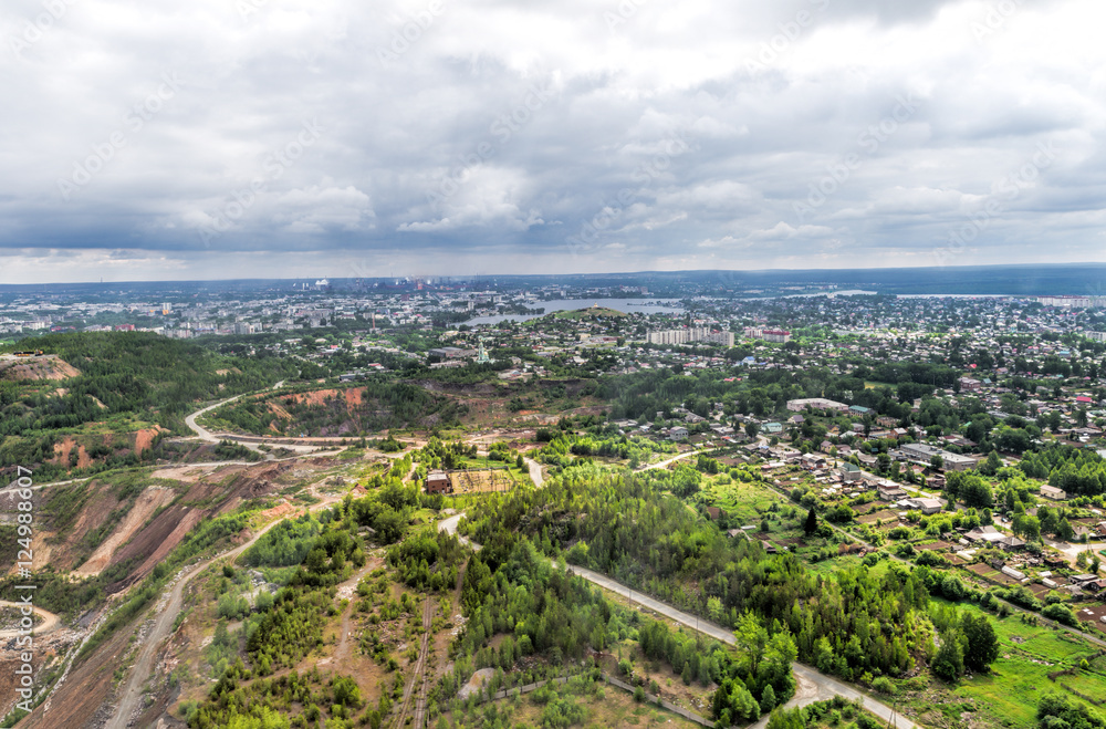 Urban panorama aerial view