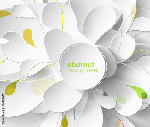 Abstract colored background with leafs and place for your text.