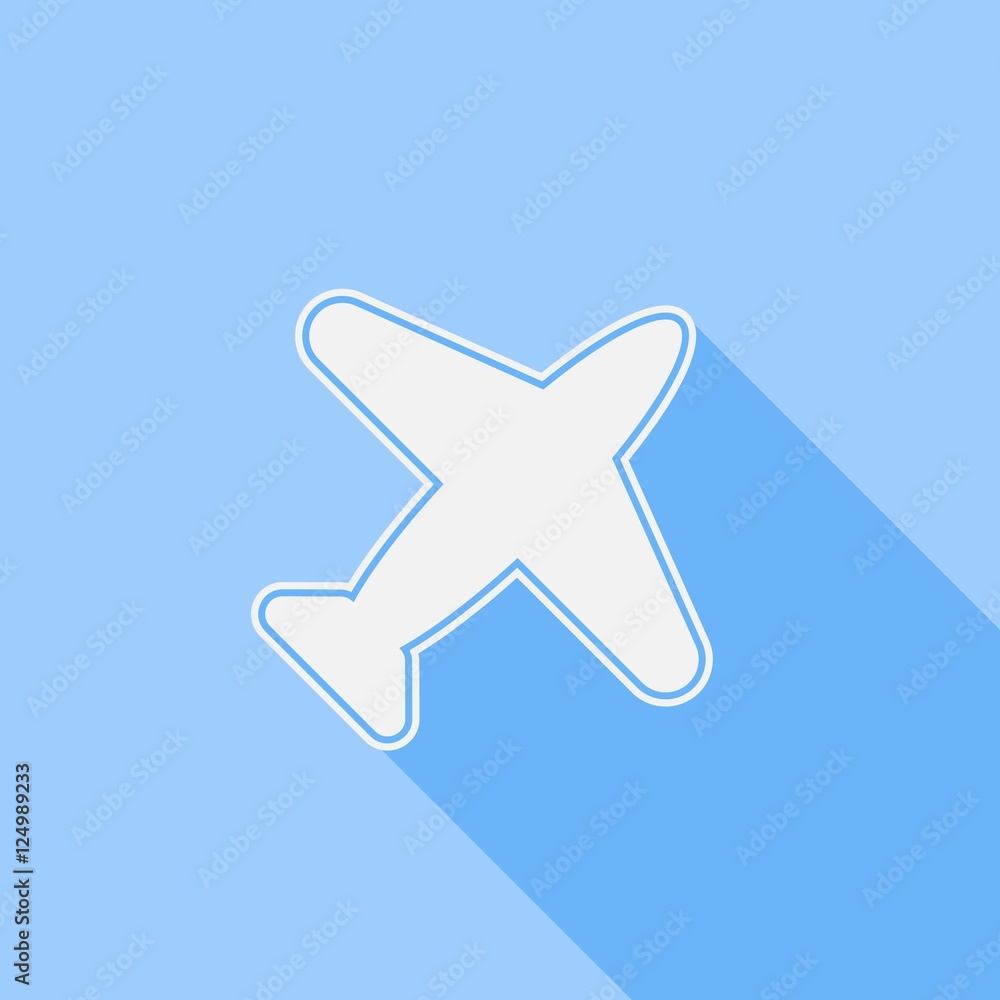 Airplane Icon or Logo with Long Shadow Airplane Icon or Logo with Long Shadow