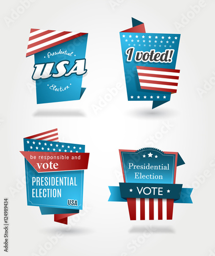 Set of four presidential election badges.