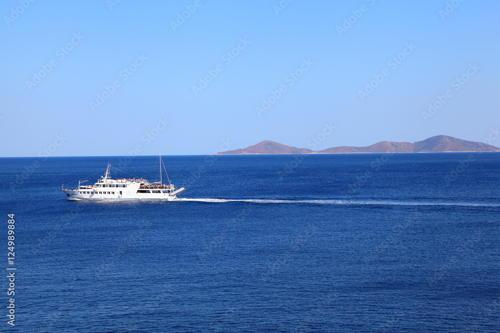 Cruise ship in the Aegean Sea,Greece