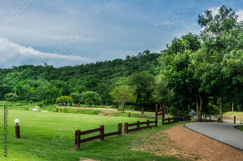 Landscape at camping area Kaeng Krachan National Park , dam Kaeng Krachan, phetchaburi,Thailand.