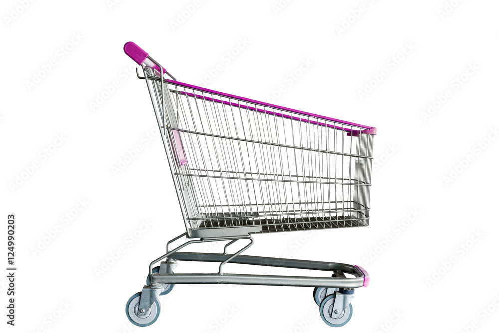 Shopping Cart Isolated On White. Shopping Cart Isolated On White.