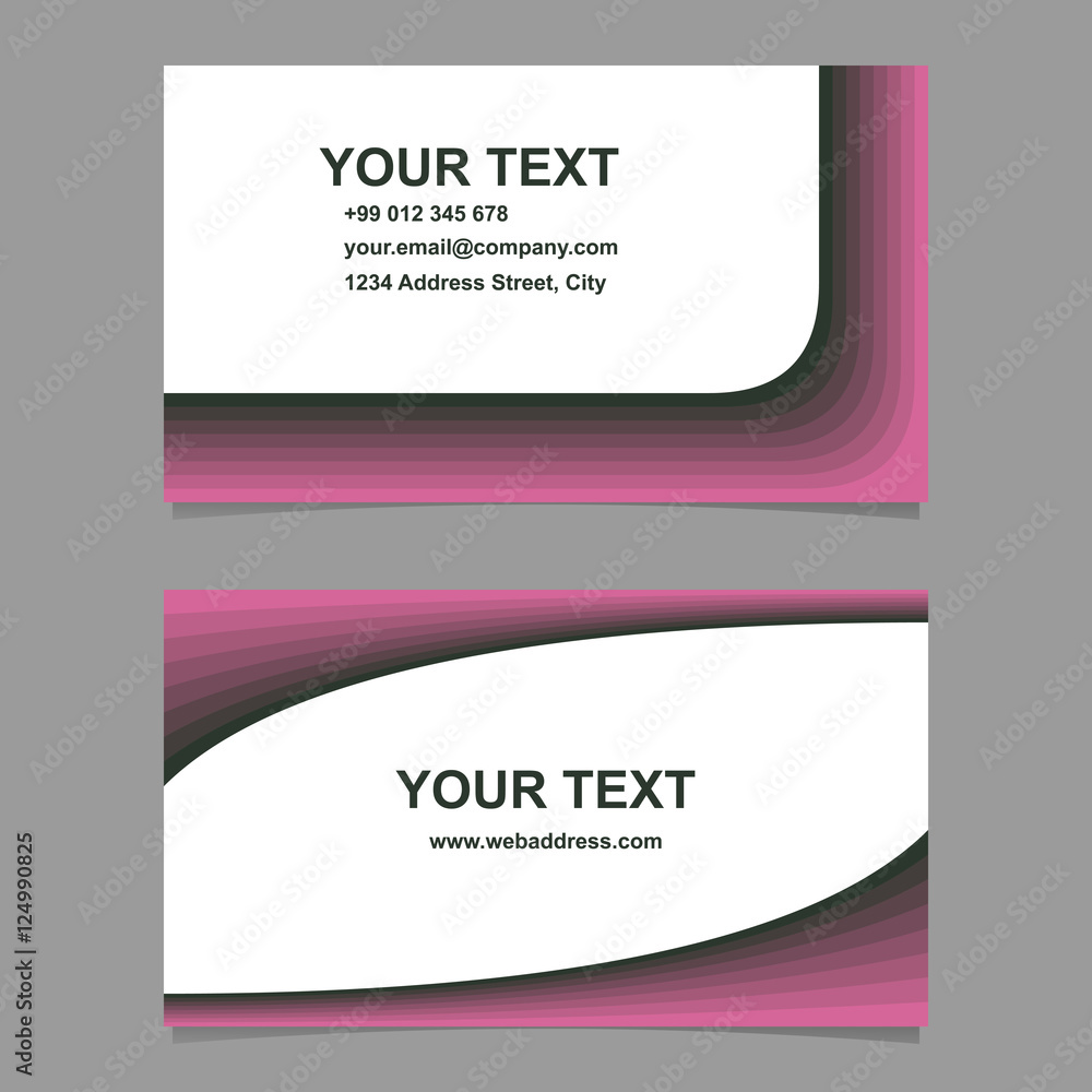 Naklejka premium Stripe design business card template set