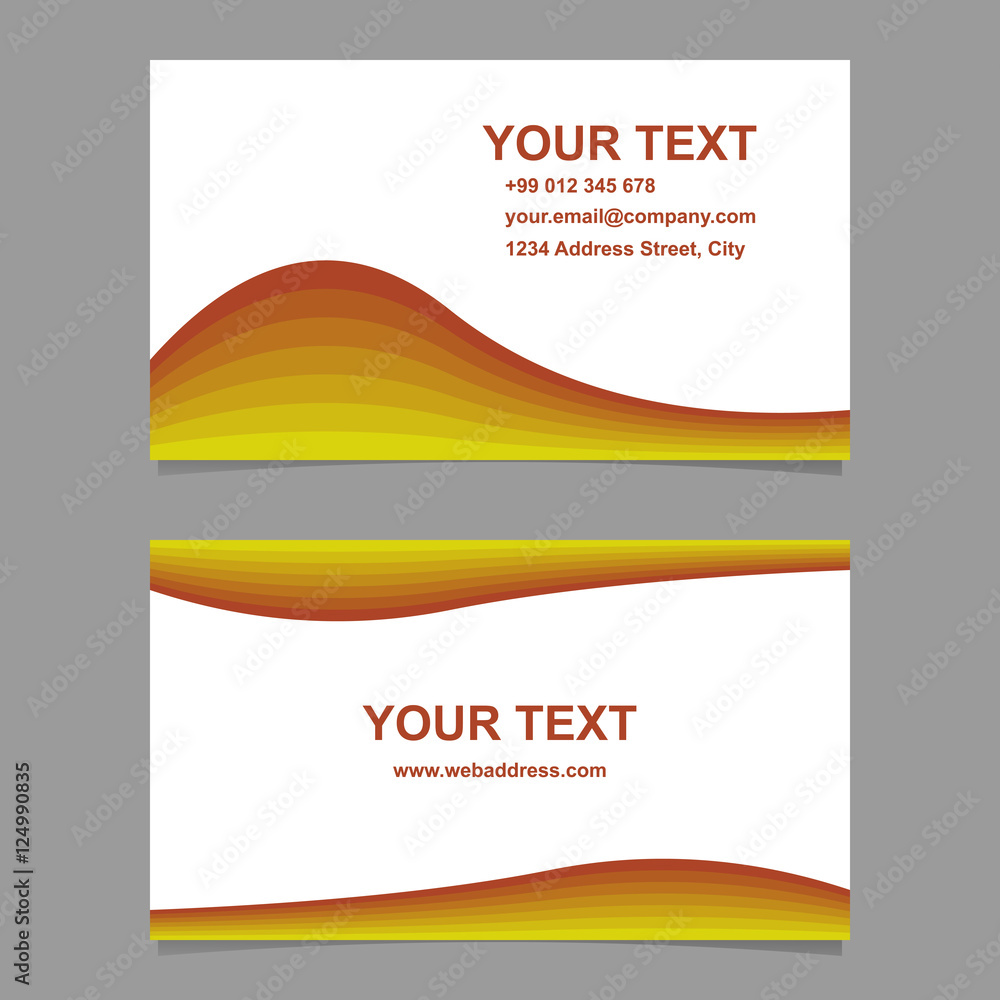 Fototapeta premium Colorful wave design business card template set