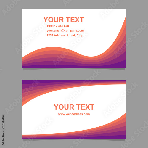 Colorful wave design business card template set