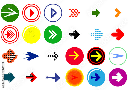 Simple modern style arrow sign icon set.