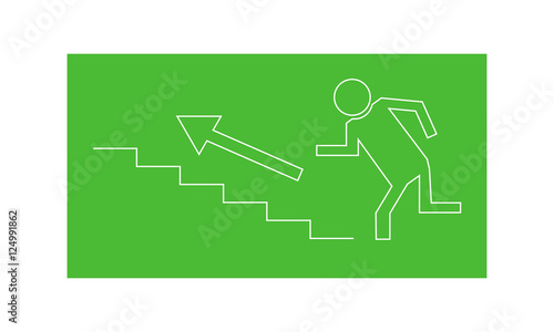 Pictograph man climbing stairs