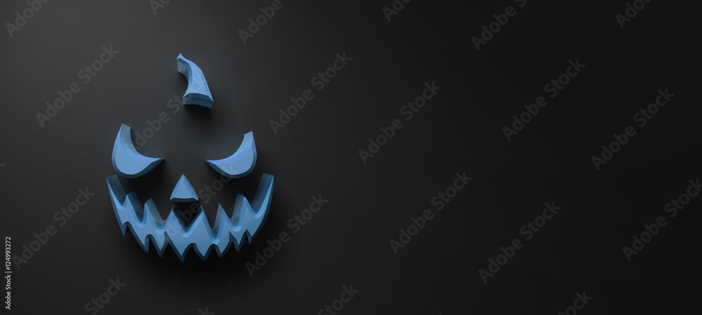Fototapeta premium Happy Halloween pumpkin on a black background