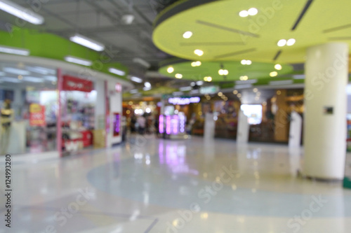 Light blur of shopping malls and retail stores for the backgroun