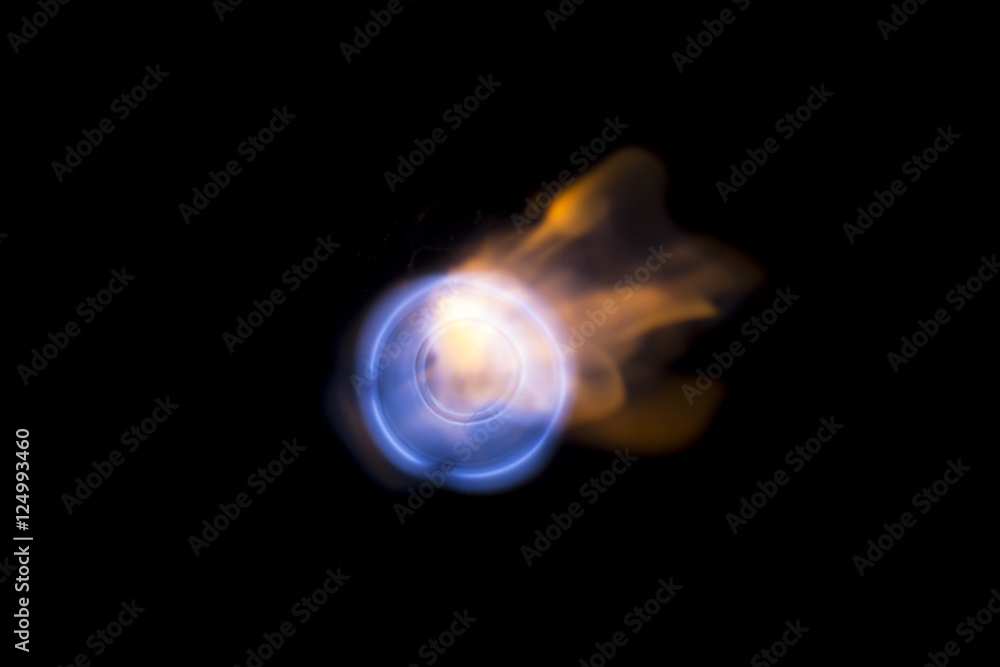 Blue fireball on black Blue fireball on black