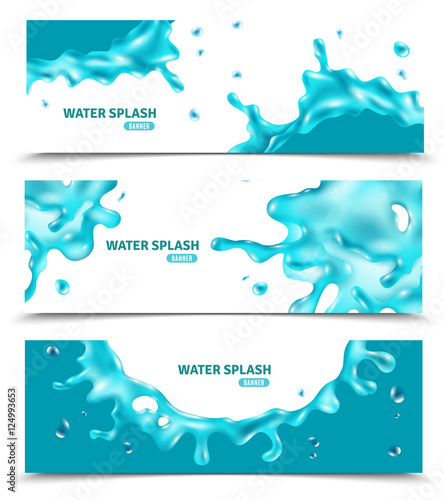 Abstract Water Blue Splashes Banners