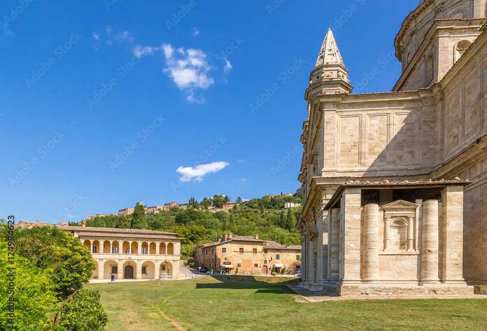 Montepulciano, Italy. Church of the Madonna di San Biagio and related construction