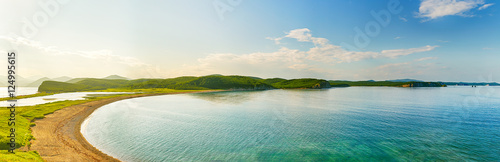 Amazing landscape at sunset. Panorama