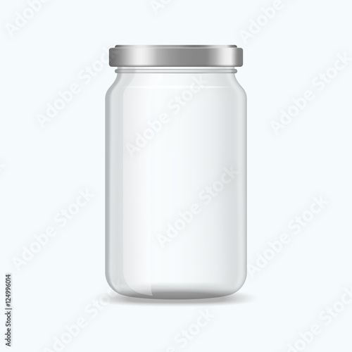 Realistic empty jar vector mockup