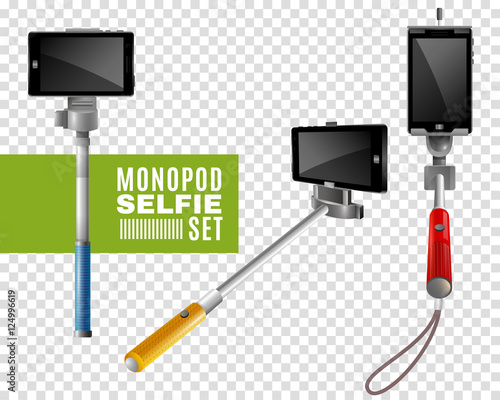 Monopod Selfie Transparent Set