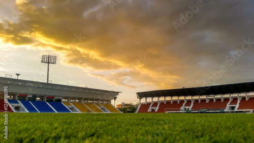 Beautiful twilight at stadium.