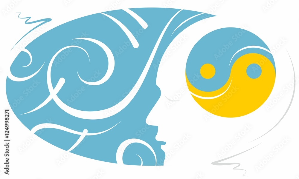 Obraz premium Mindfulness Meditation Stylized Illustration