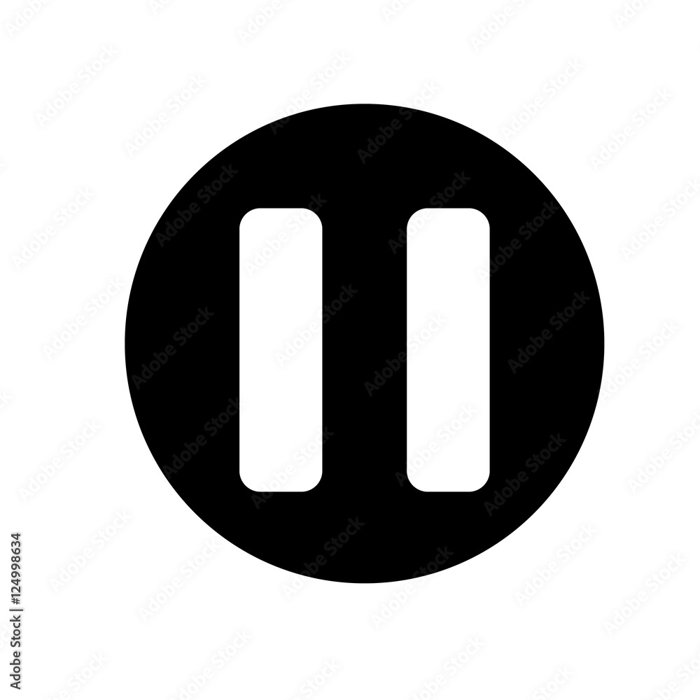 Pause icon illustration. Black and white icon. Vector illustration Pause icon illustration. Black and white icon. Vector illustration