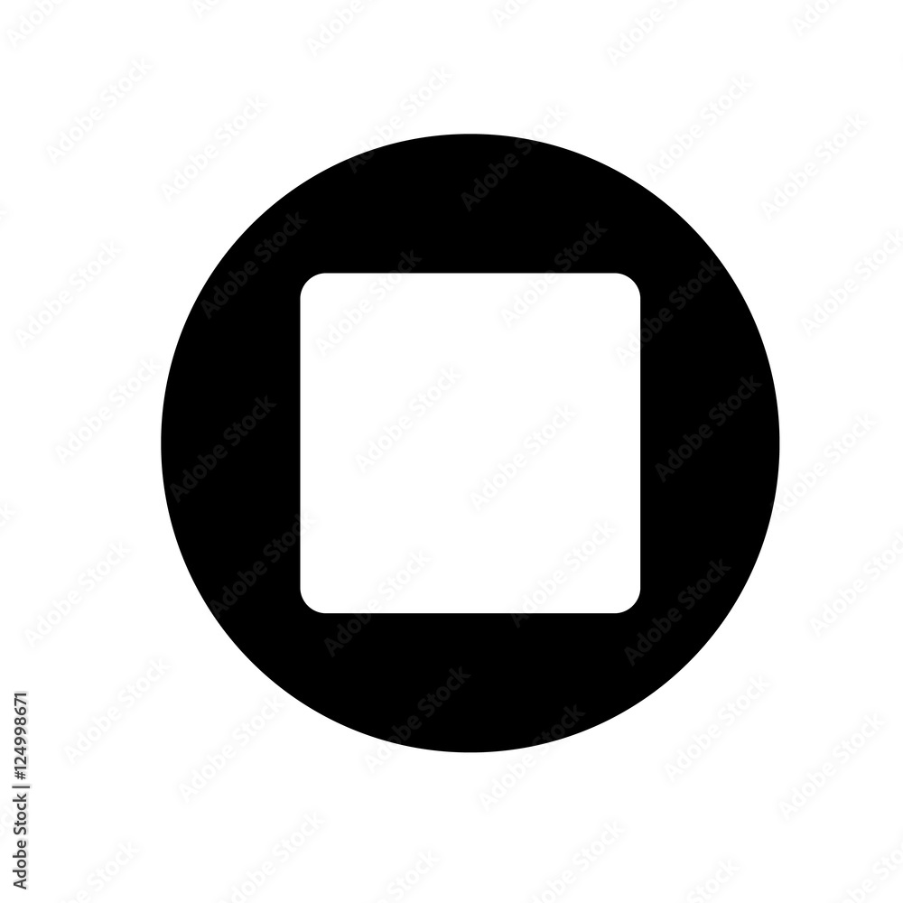Stop media player icon illustration. Black and white icon. Vector illustration Stop media player icon illustration. Black and white icon. Vector illustration
