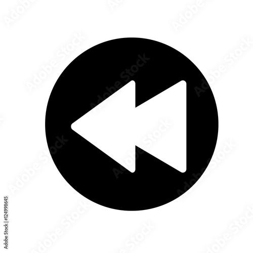 Free Download Previous media player icon illustration. Black and white icon. Vector illustration - GFXLoad