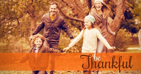 Composite image of thanksgiving greeting text