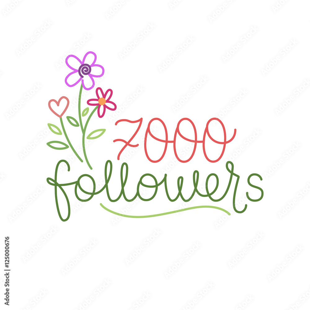 Vector thanks design template for network friends and followers. Thank you card. Image Social Networks. Web user celebrates a large number of subscribers.