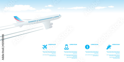 aero flight info graphic with clouds