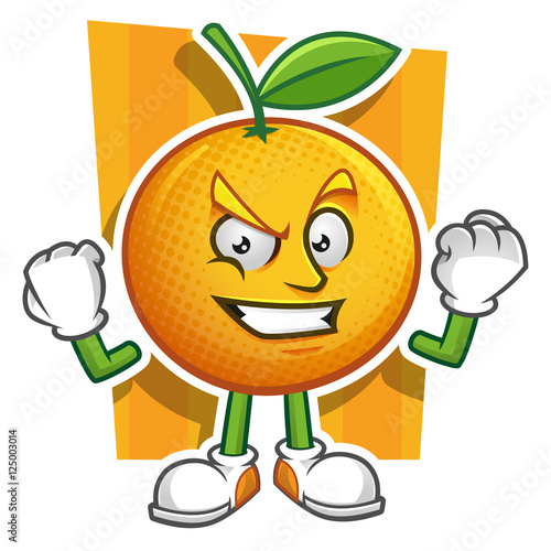 Strong Orange mascot. Vector of orange character.