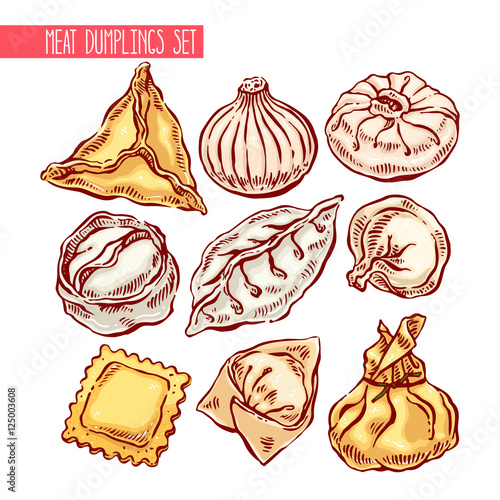 set of different dumplings