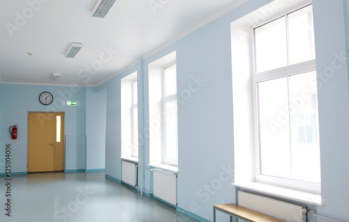 empty school corridor