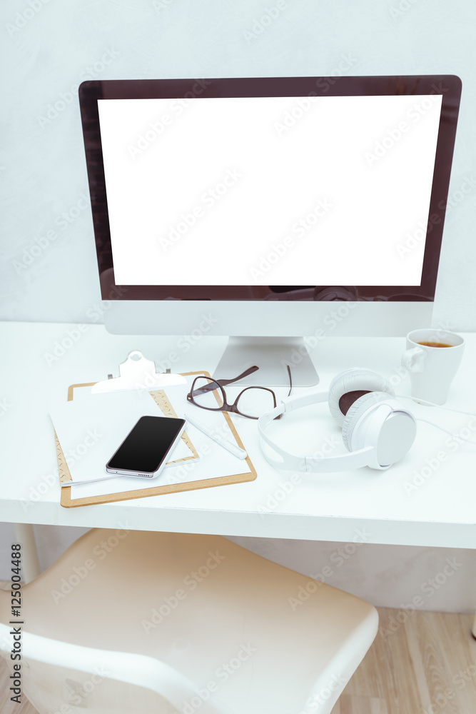 Fototapeta premium working table with computer