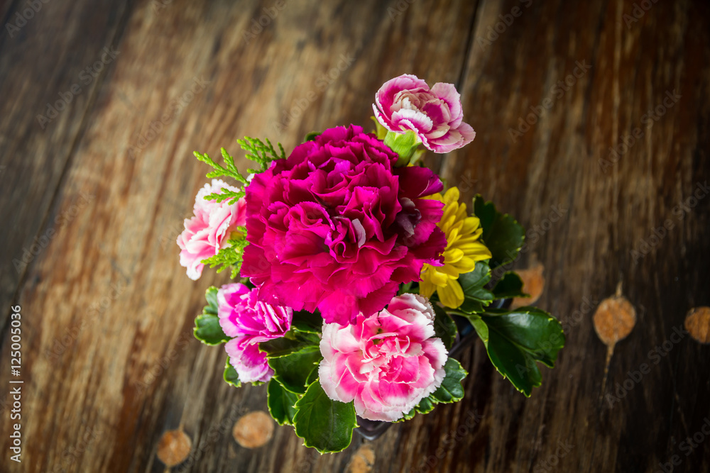 Still life with beautiful bouquet of flowers