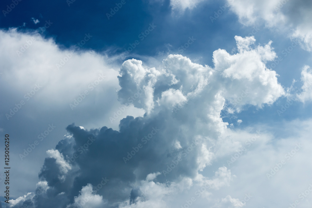 Blue sky with some white puffy clouds. Blue sky with some white puffy clouds.