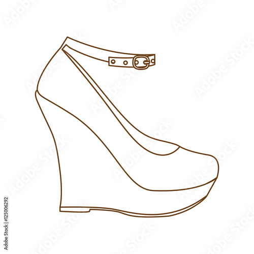 high heel mary jane style shoe icon image vector illustration design 