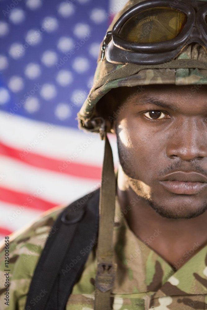 Close-up of confident soldier Close-up of confident soldier