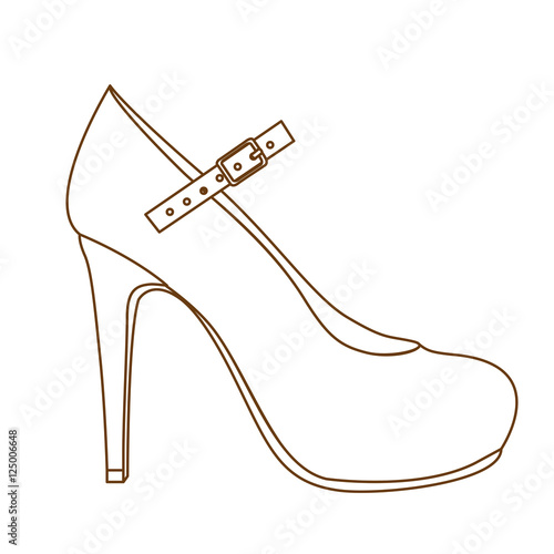 high heel mary jane style shoe icon image vector illustration design 