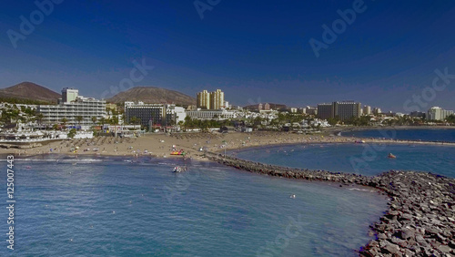 Aerial panoramic view of Playa de las America, Tenerife