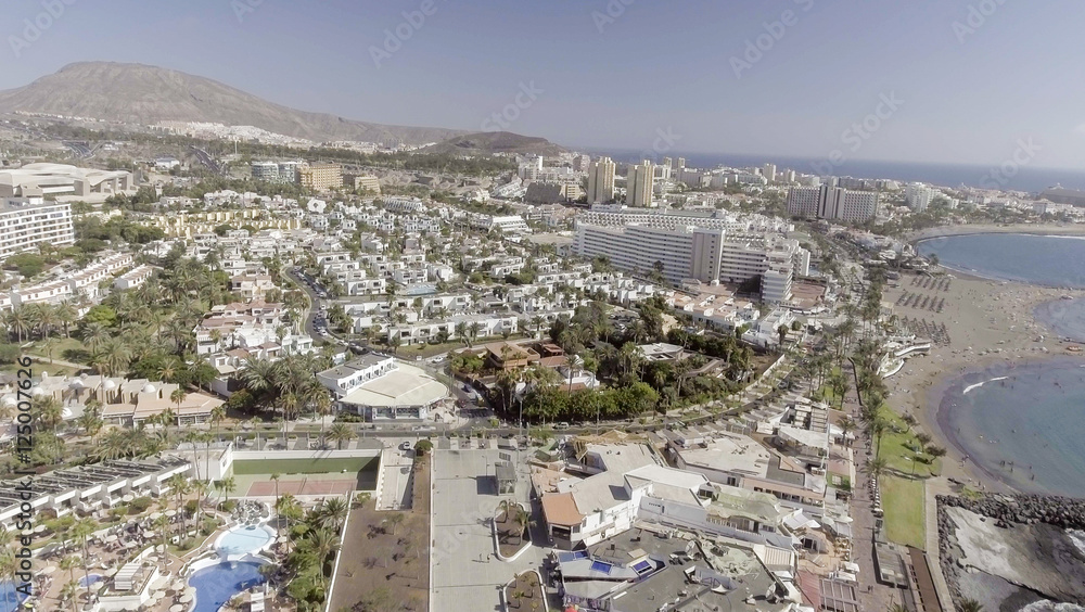 Aerial view of Tenerife, Las Americas Beach