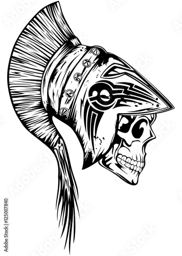 skull in legionary helmet