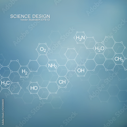 Structure molecule of DNA and neurons. Structural atom. Chemical compounds. Medicine, science, technology concept. Geometric abstract background. Vector illustration for your design.
