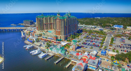 Destin, Florida. Aerial view of beautiful city skyline photo
