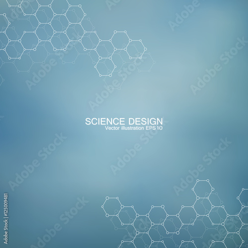 Structure molecule of DNA and neurons. Structural atom. Chemical compounds. Medicine, science, technology concept. Geometric abstract background. Vector illustration for your design.